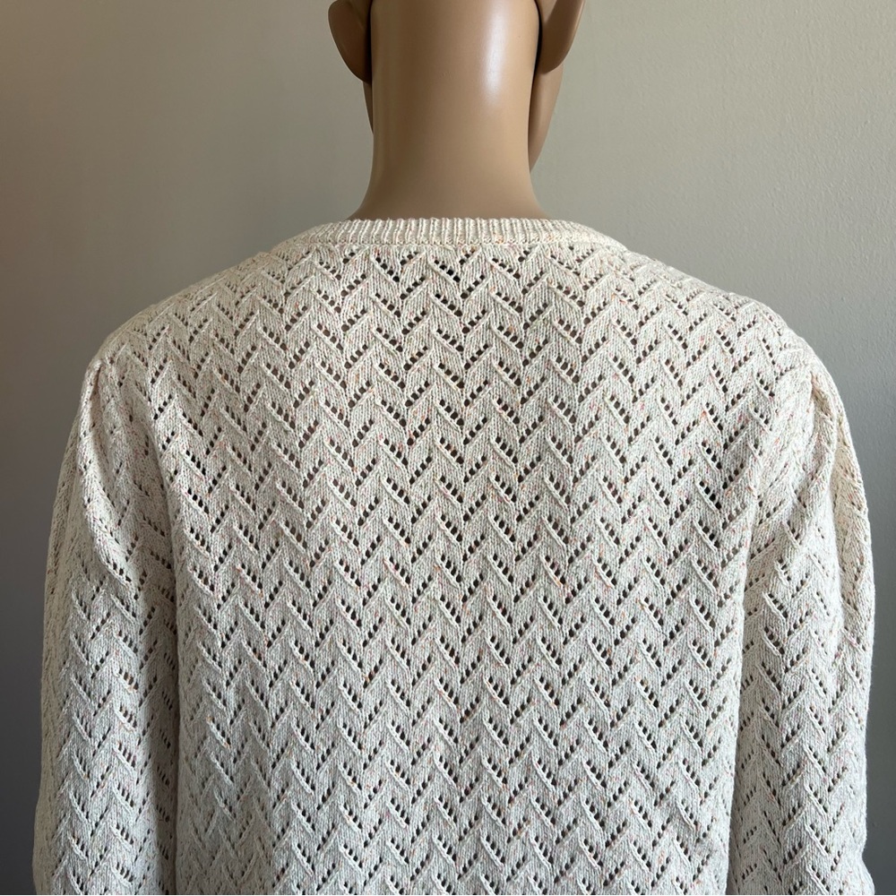 CAROLL PARIS Button Front Cotton Knit Cardigan Size M - Picture 8 of 11